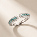 Amara | Aquamarine Open Ring - Klementina Boutique