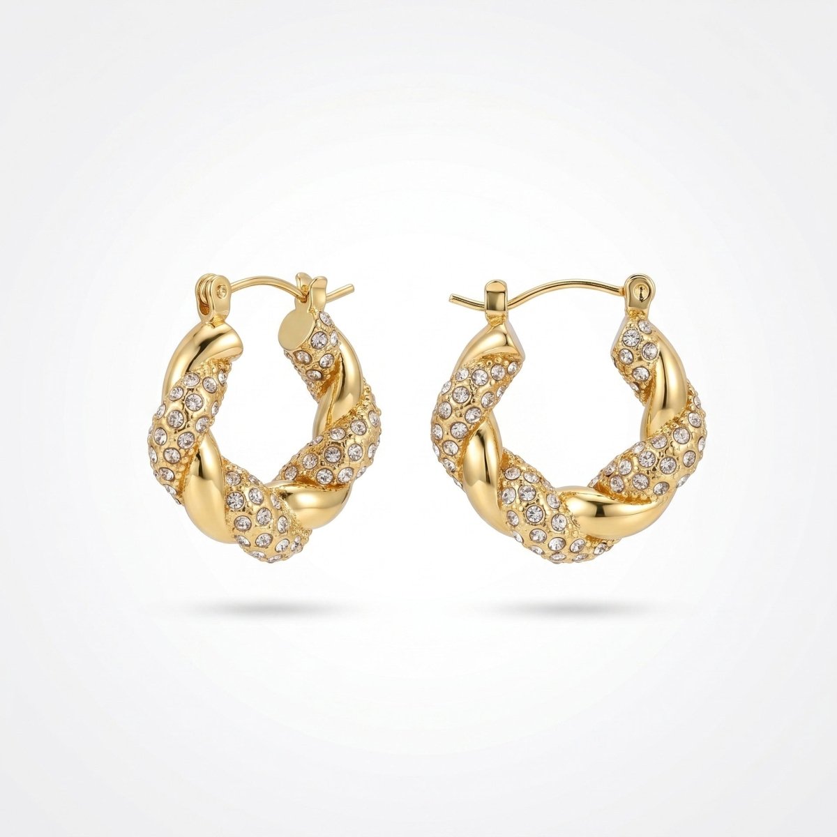 Arabella | Twisted Crystal Hoop Earrings - Klementina Boutique