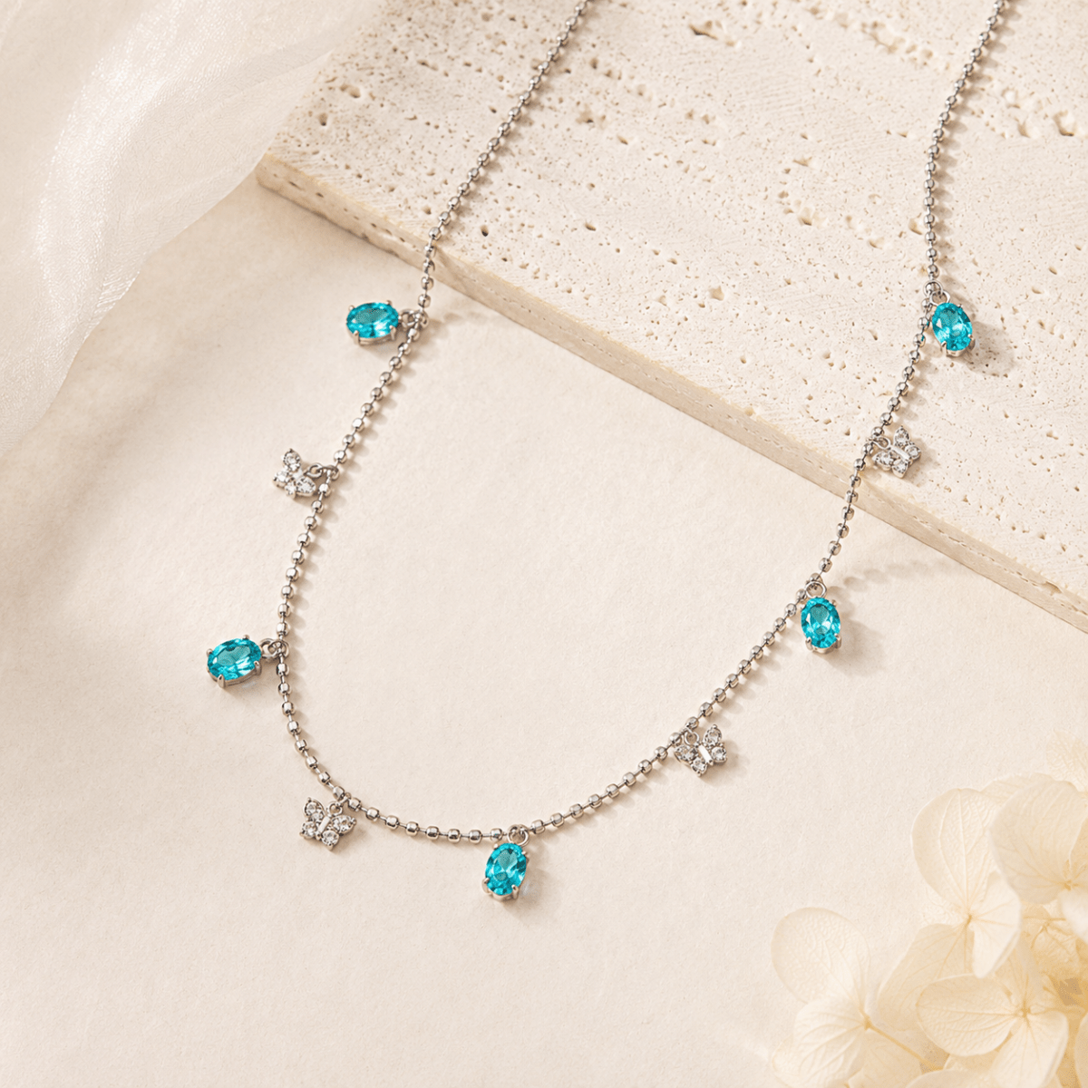 Celestine | Turquoise Butterfly Necklace - Klementina Boutique