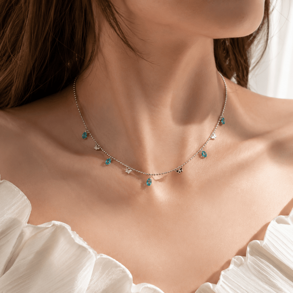 Celestine | Turquoise Butterfly Necklace - Klementina Boutique