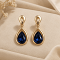 Elara | Teardrop Crystal Drop Earrings - Klementina Boutique