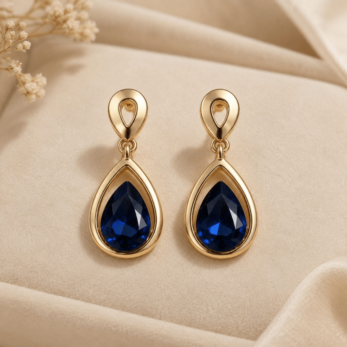 Elara | Teardrop Crystal Drop Earrings - Klementina Boutique