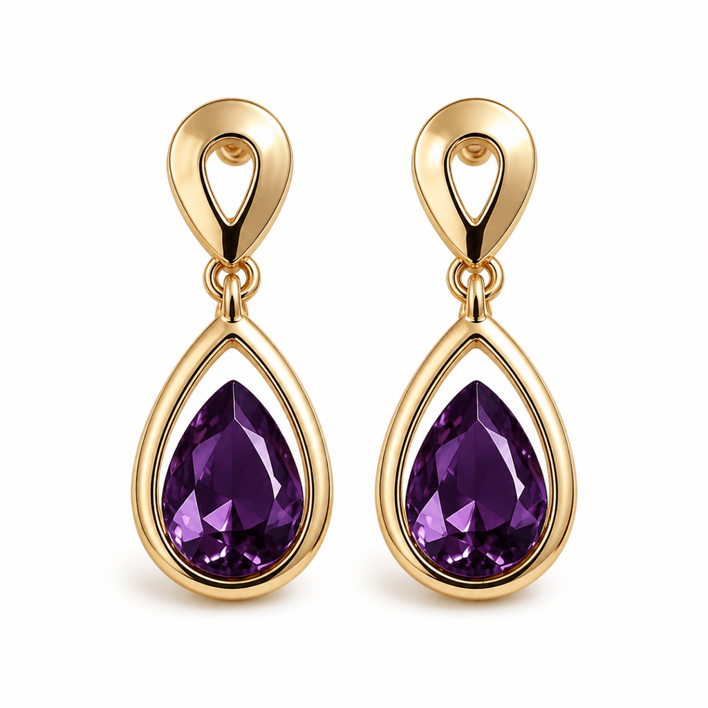 Elara | Teardrop Crystal Drop Earrings - Klementina Boutique