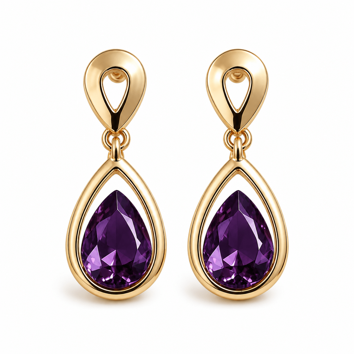 Elara | Teardrop Crystal Drop Earrings - Klementina Boutique
