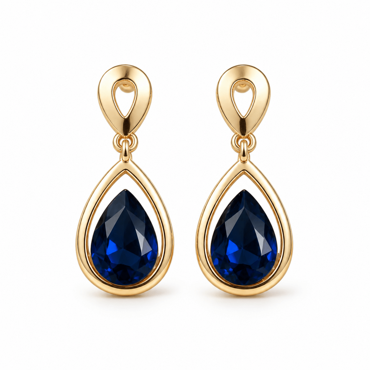 Elara | Teardrop Crystal Drop Earrings - Klementina Boutique