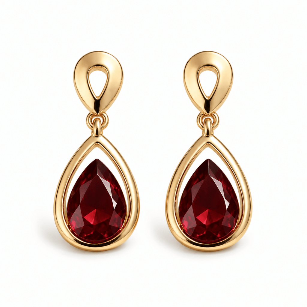 Elara | Teardrop Crystal Drop Earrings - Klementina Boutique