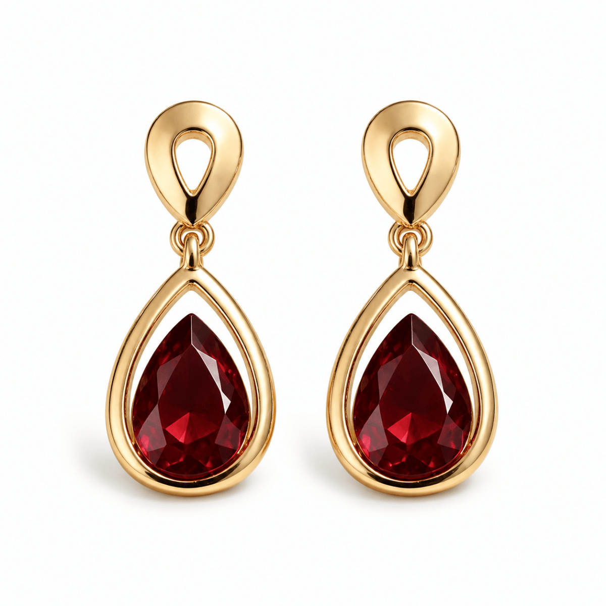 Elara | Teardrop Crystal Drop Earrings - Klementina Boutique