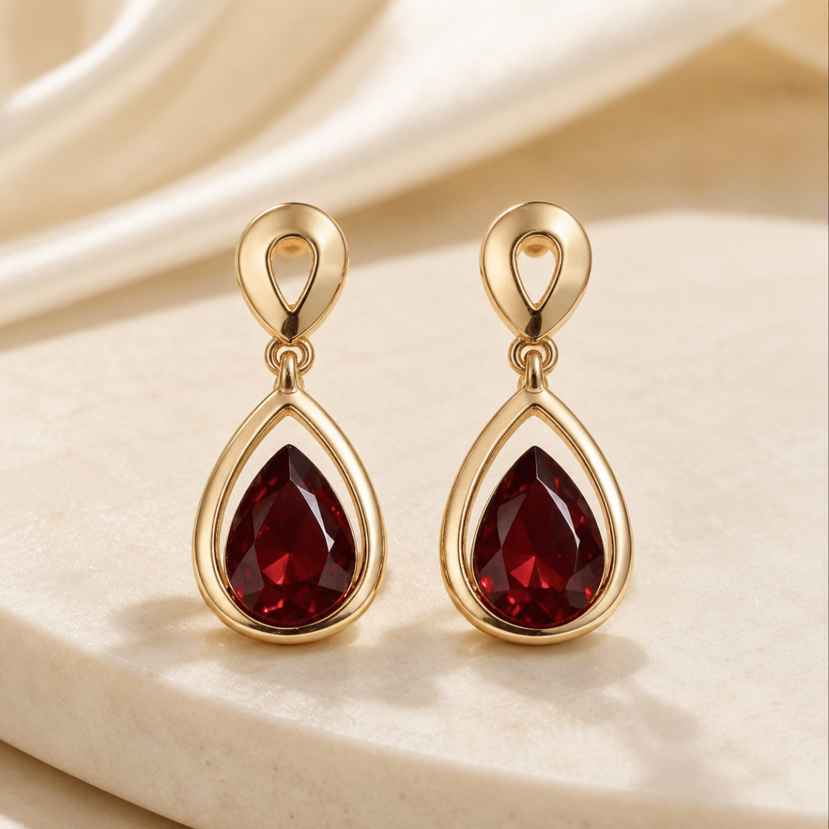 Elara | Teardrop Crystal Drop Earrings - Klementina Boutique