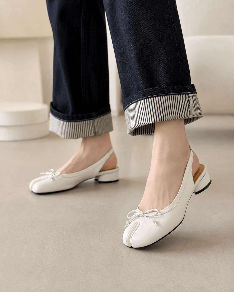 Élodie Split-Toe Slingback Flats - Klementina Boutique