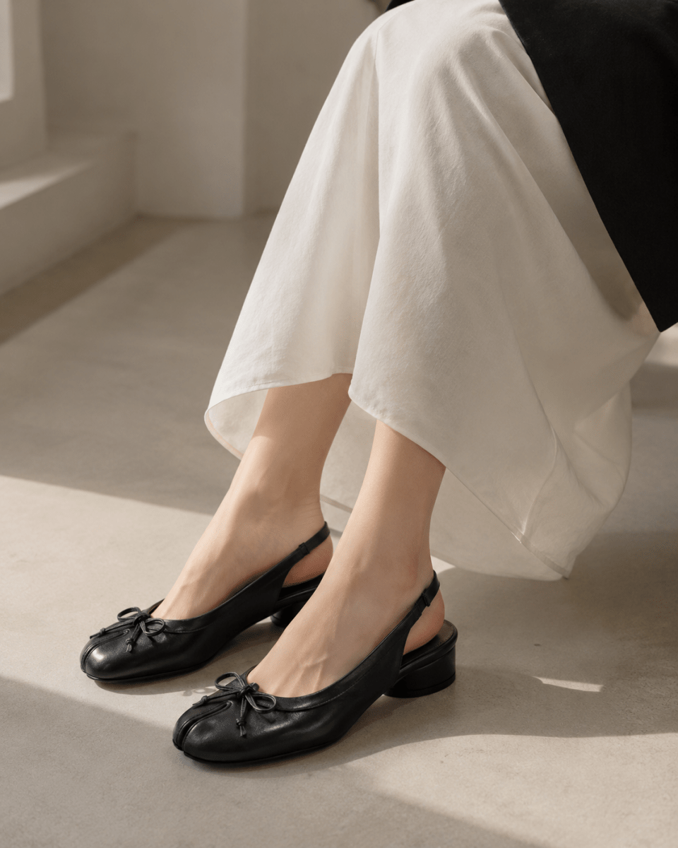 Élodie Split-Toe Slingback Flats - Klementina Boutique