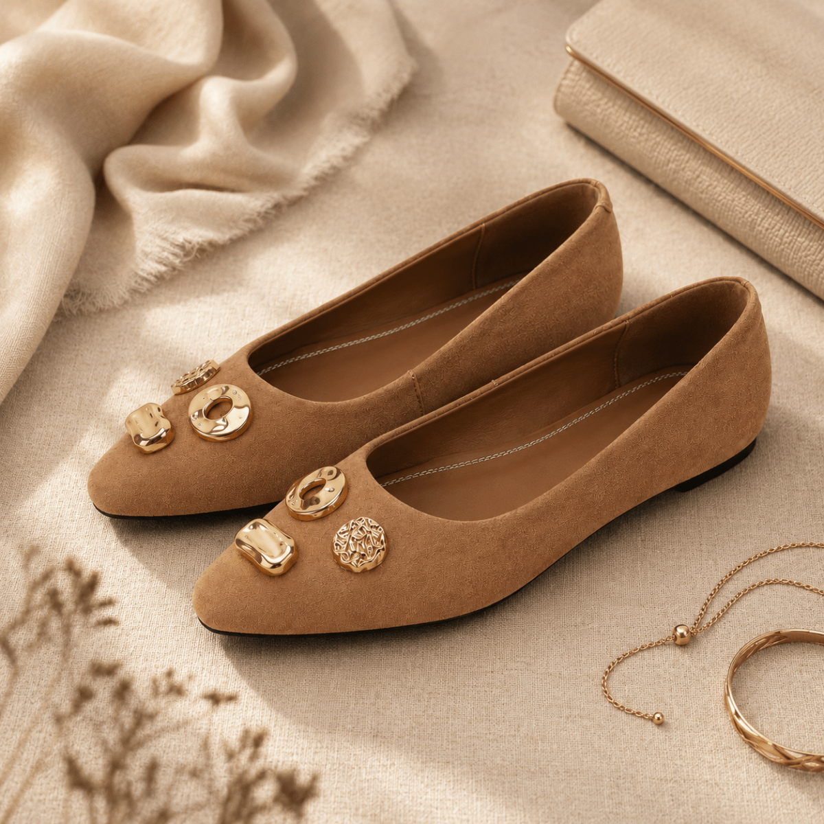 Everyday Elegance Embellished Flats - Klementina Boutique