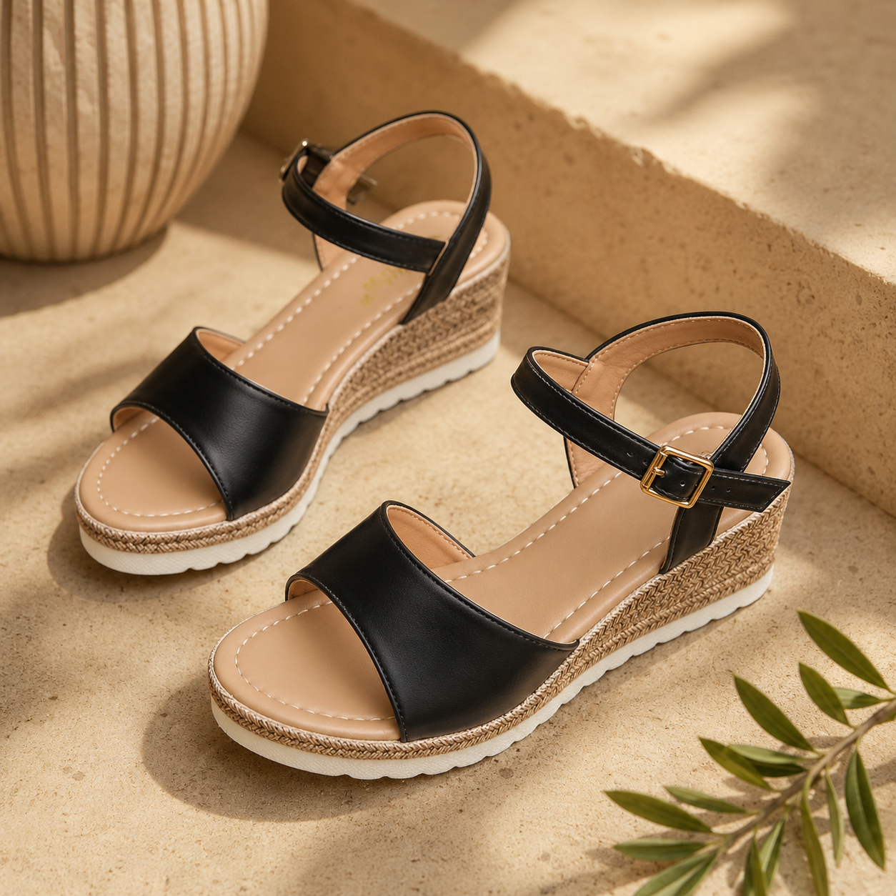 Coastal Comfort Espadrille Wedge Sandals