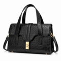Mary | Croc-Effect Structured Satchel Bag - Klementina Boutique