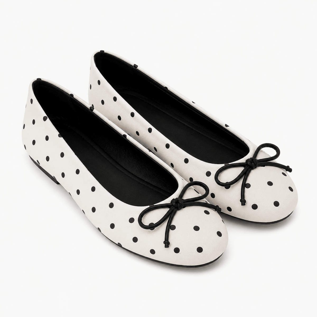 Polka Dot Bow Ballet Flats - Klementina Boutique