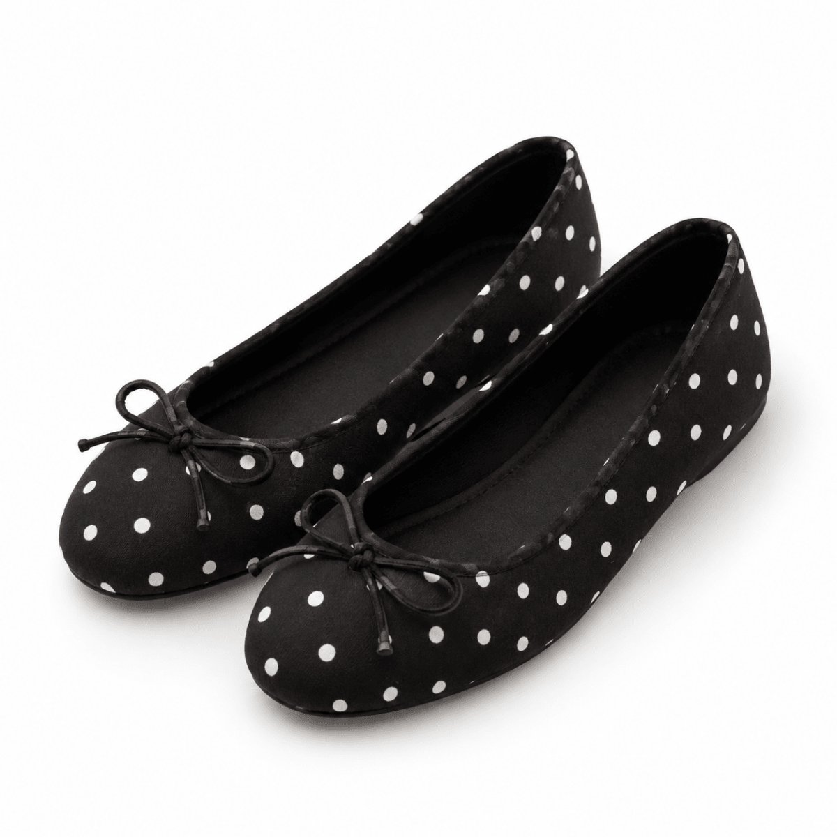Polka Dot Bow Ballet Flats - Klementina Boutique