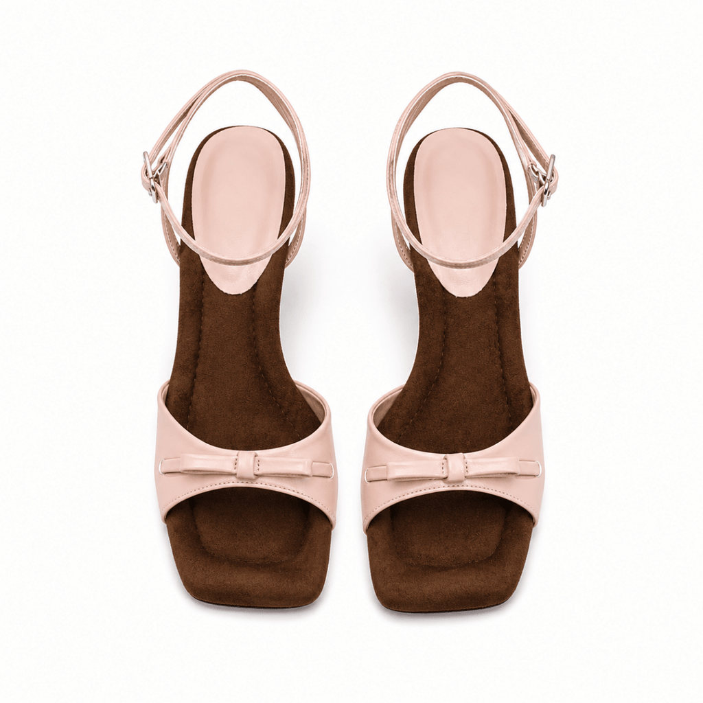 Rosalie Bow Strap Heeled Sandals - Klementina Boutique