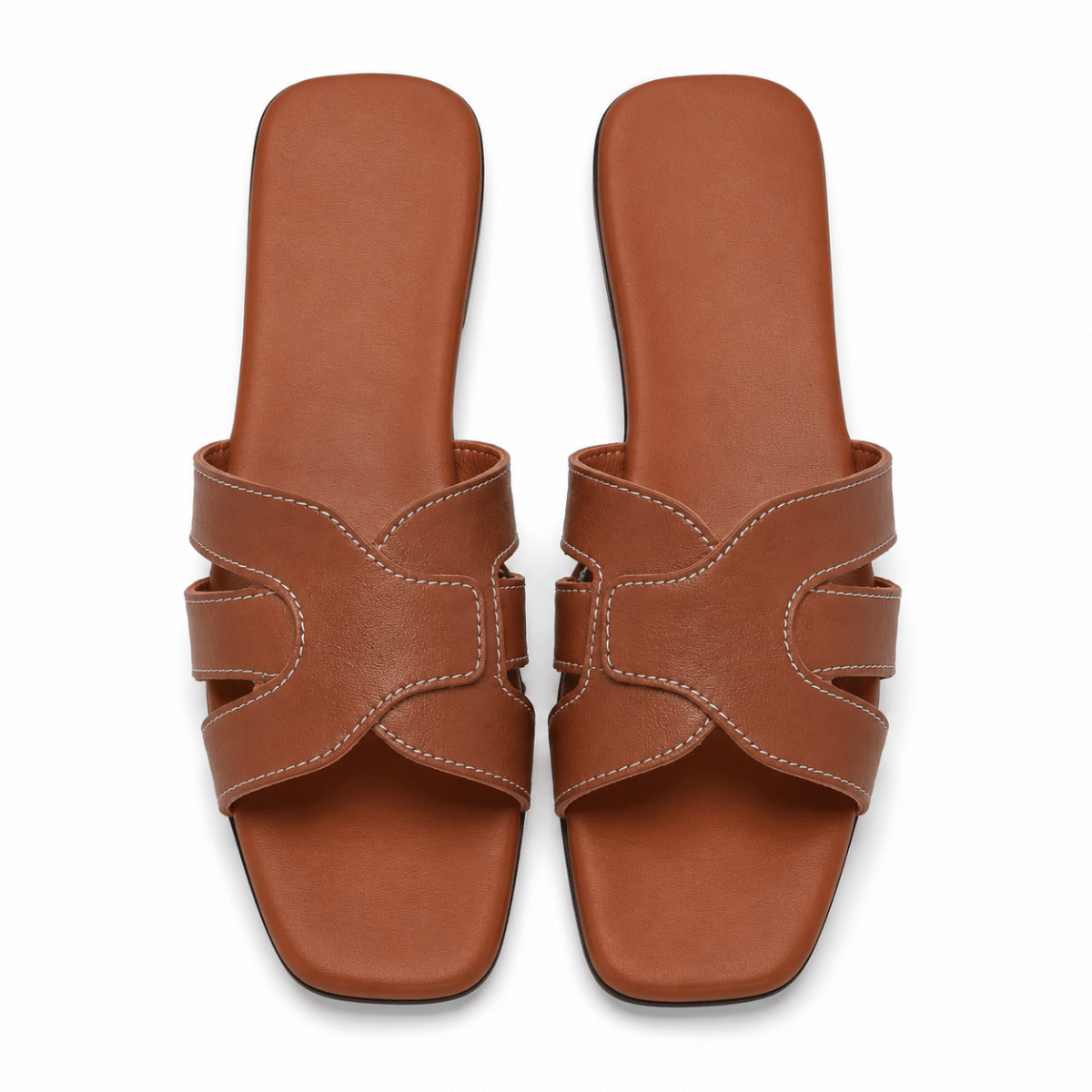 Sculpted Cut-Out Slide Sandals - Klementina Boutique