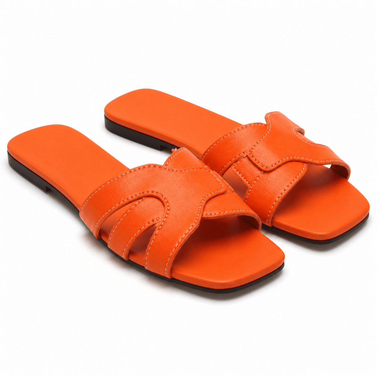 Sculpted Cut-Out Slide Sandals - Klementina Boutique