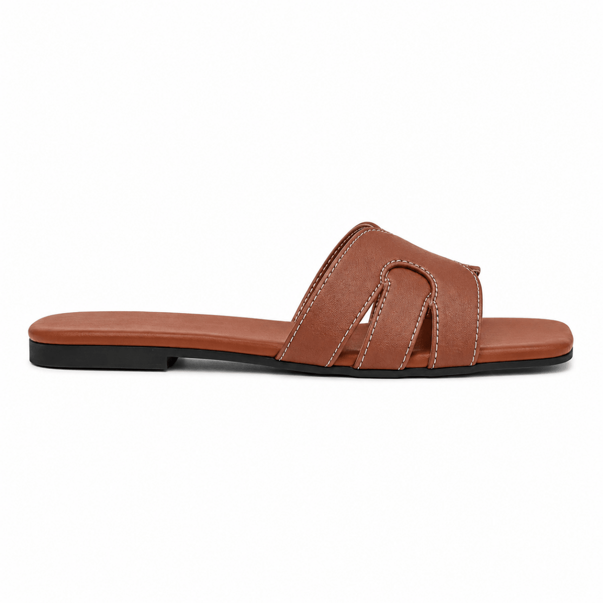 Sculpted Cut-Out Slide Sandals - Klementina Boutique