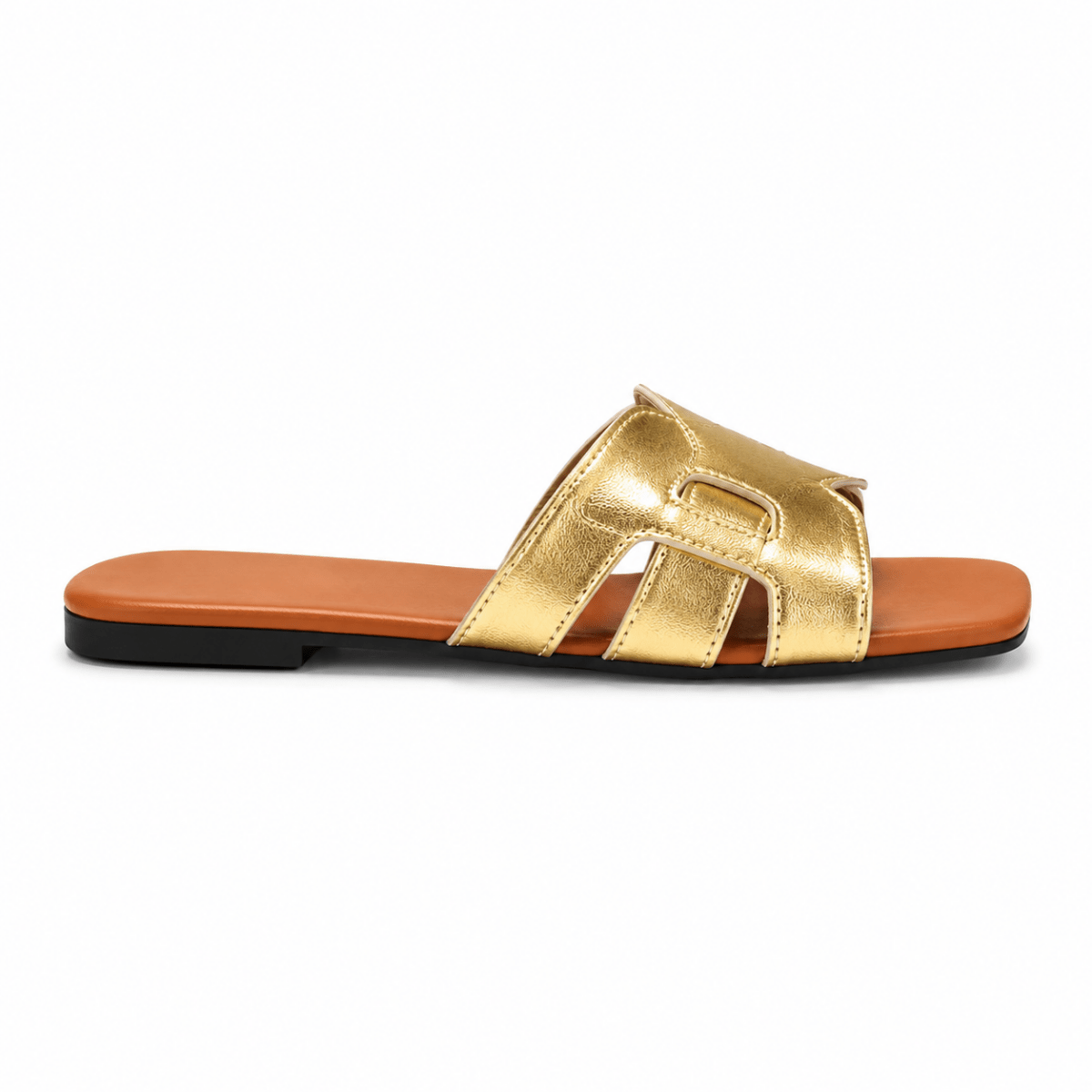 Sculpted Cut-Out Slide Sandals - Klementina Boutique