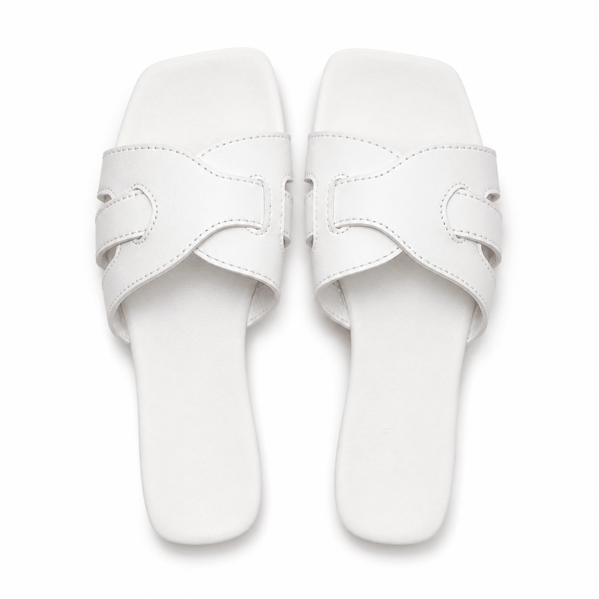 Sculpted Cut-Out Slide Sandals - Klementina Boutique