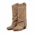 Sienna Studded Western Boots - Klementina Boutique