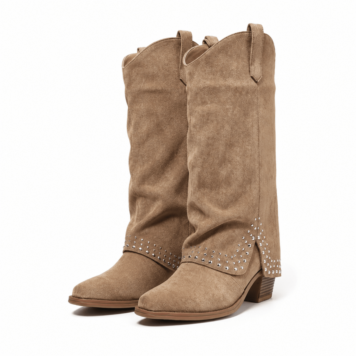 Sienna Studded Western Boots - Klementina Boutique