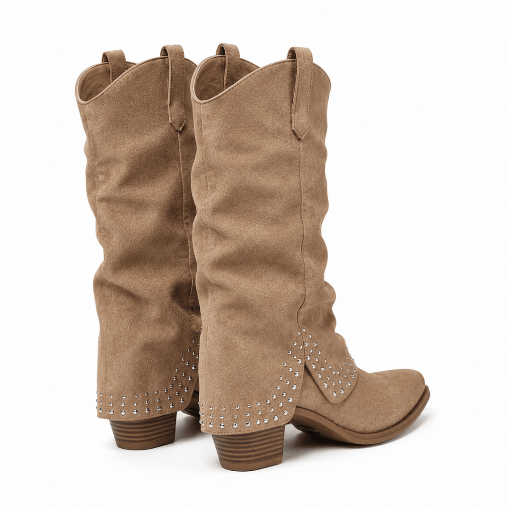 Sienna Studded Western Boots - Klementina Boutique