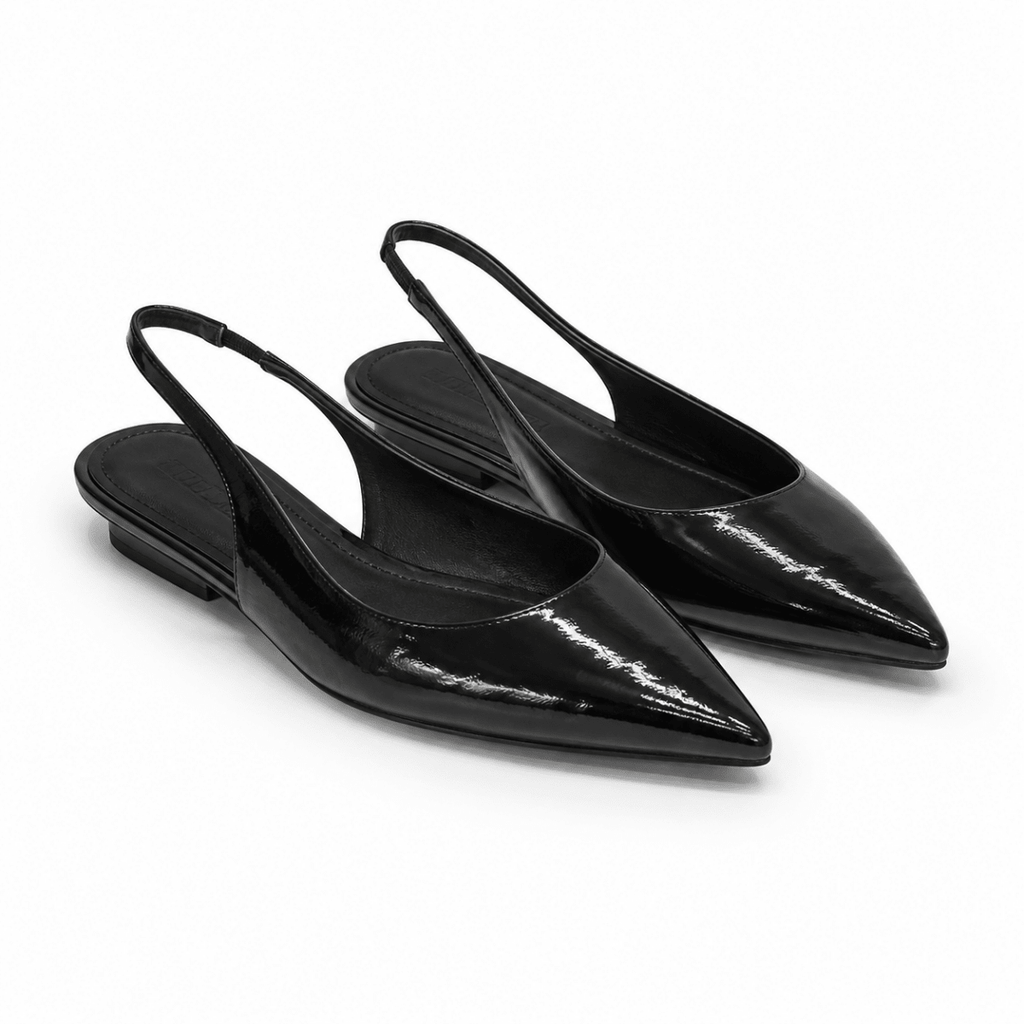 Sofia Patent Pointed Slingback Flats - Klementina Boutique