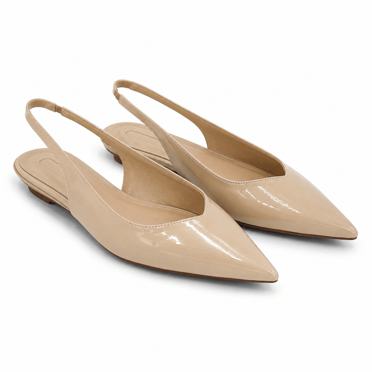 Sofia Patent Pointed Slingback Flats - Klementina Boutique