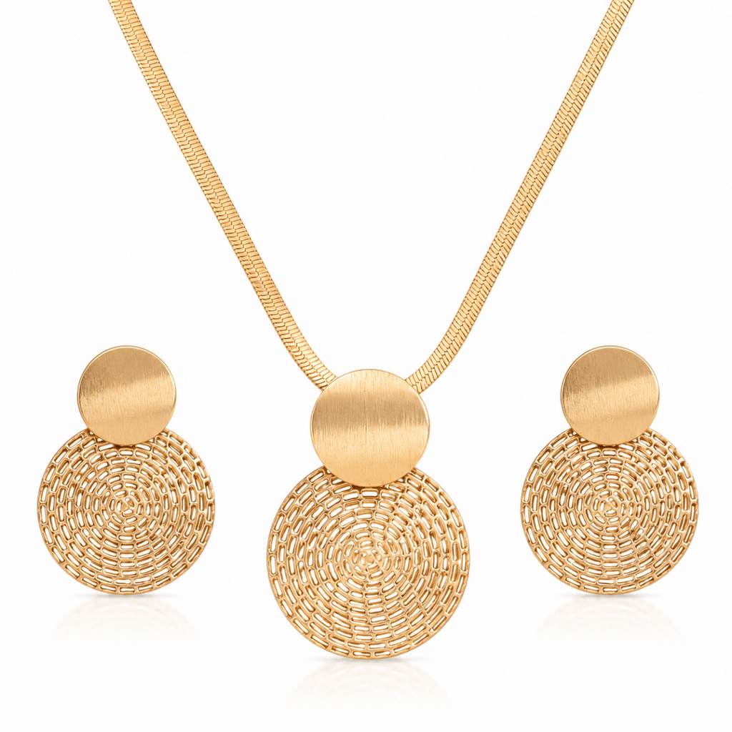 Solenne | Gold Statement Jewellery Set - Klementina Boutique