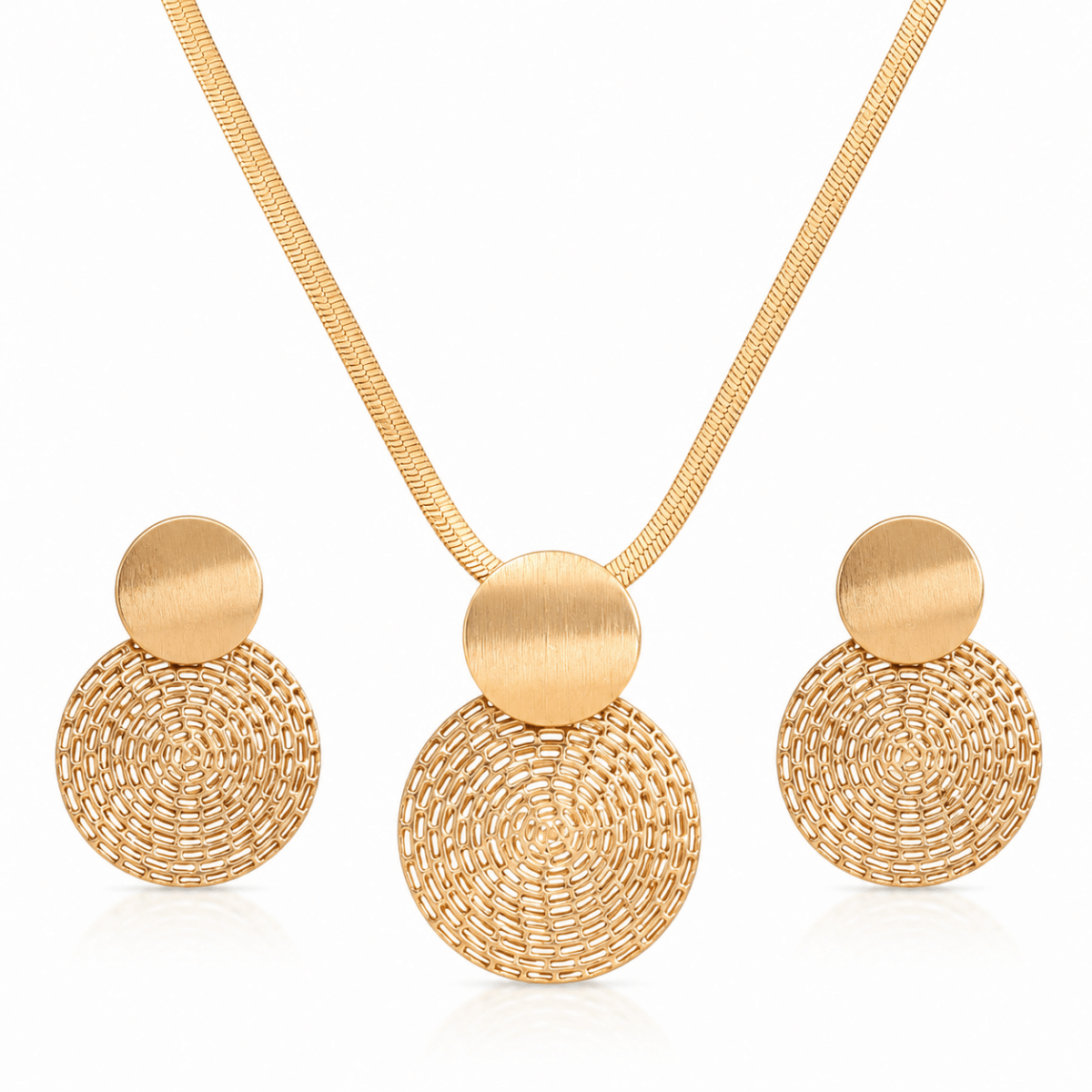 Solenne | Gold Statement Jewellery Set - Klementina Boutique