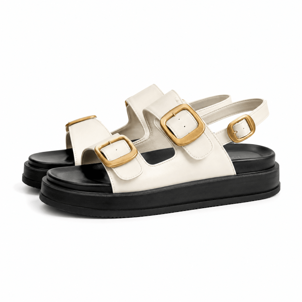 Sorrento Double Buckle Sandals - Klementina Boutique