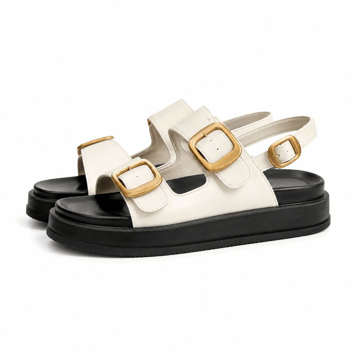 Sorrento Double Buckle Sandals - Klementina Boutique