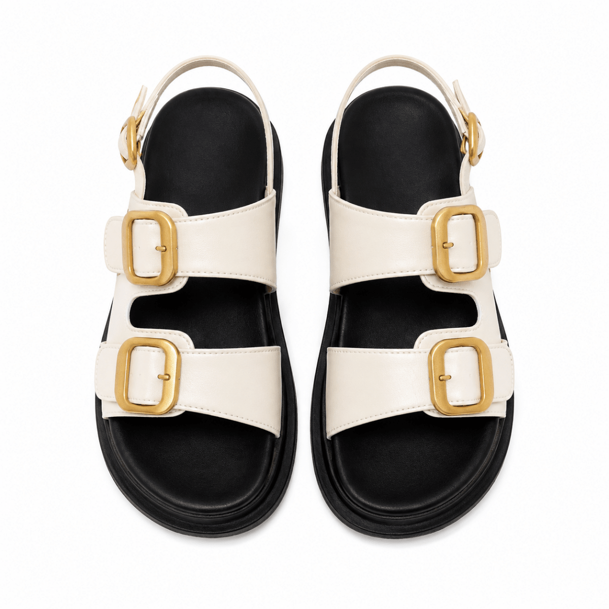 Sorrento Double Buckle Sandals - Klementina Boutique
