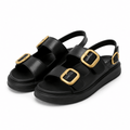 Sorrento Double Buckle Sandals - Klementina Boutique