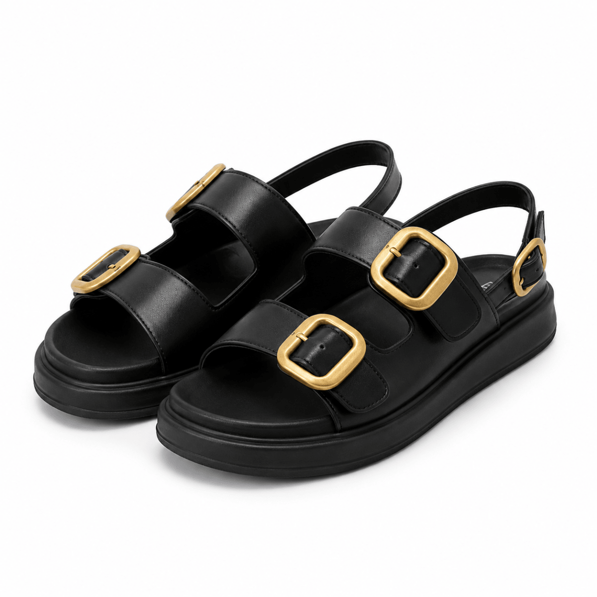 Sorrento Double Buckle Sandals - Klementina Boutique