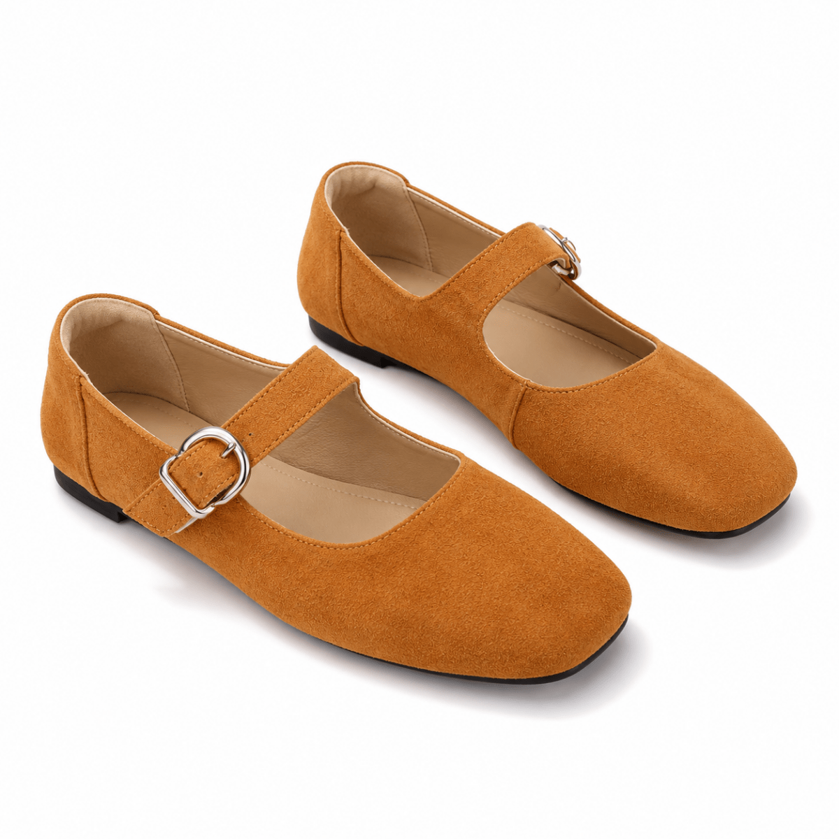 Square-Toe Mary Jane Ballet Flats - Klementina Boutique