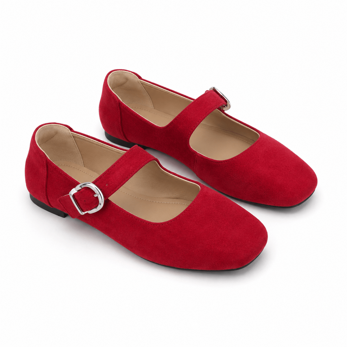 Square-Toe Mary Jane Ballet Flats - Klementina Boutique