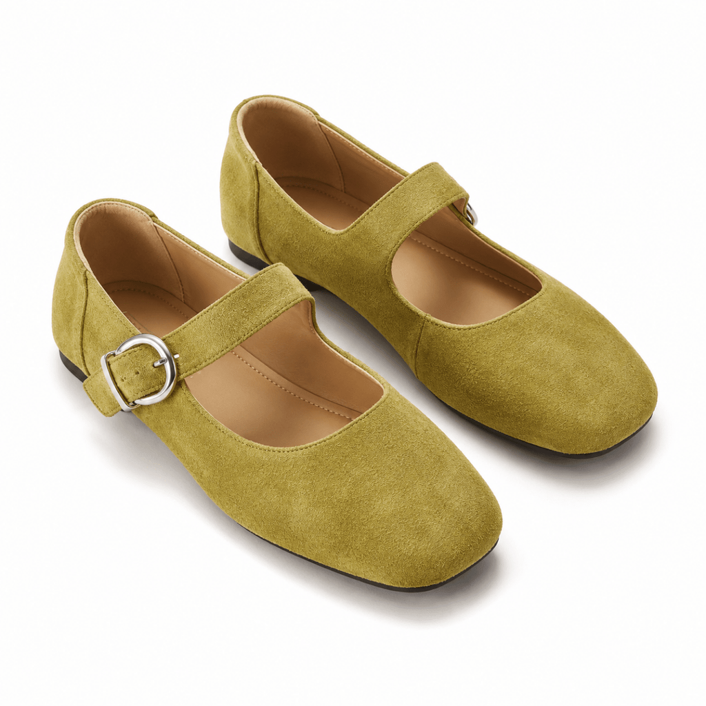 Square-Toe Mary Jane Ballet Flats - Klementina Boutique