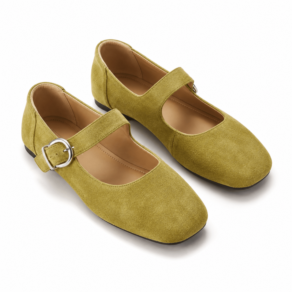 Square-Toe Mary Jane Ballet Flats - Klementina Boutique