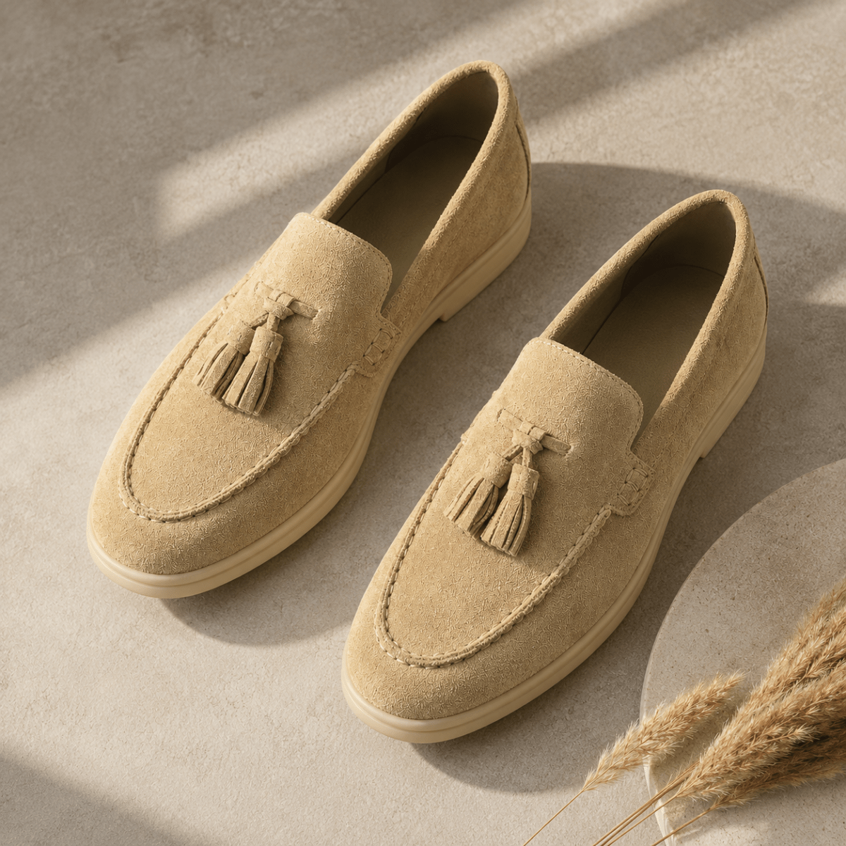Suede Tassel Loafers - Klementina Boutique