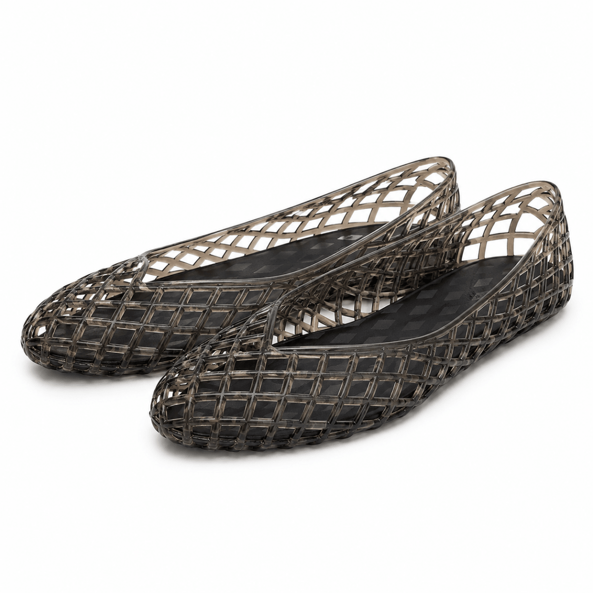 Woven Lattice Jelly Ballet Flats - Klementina Boutique