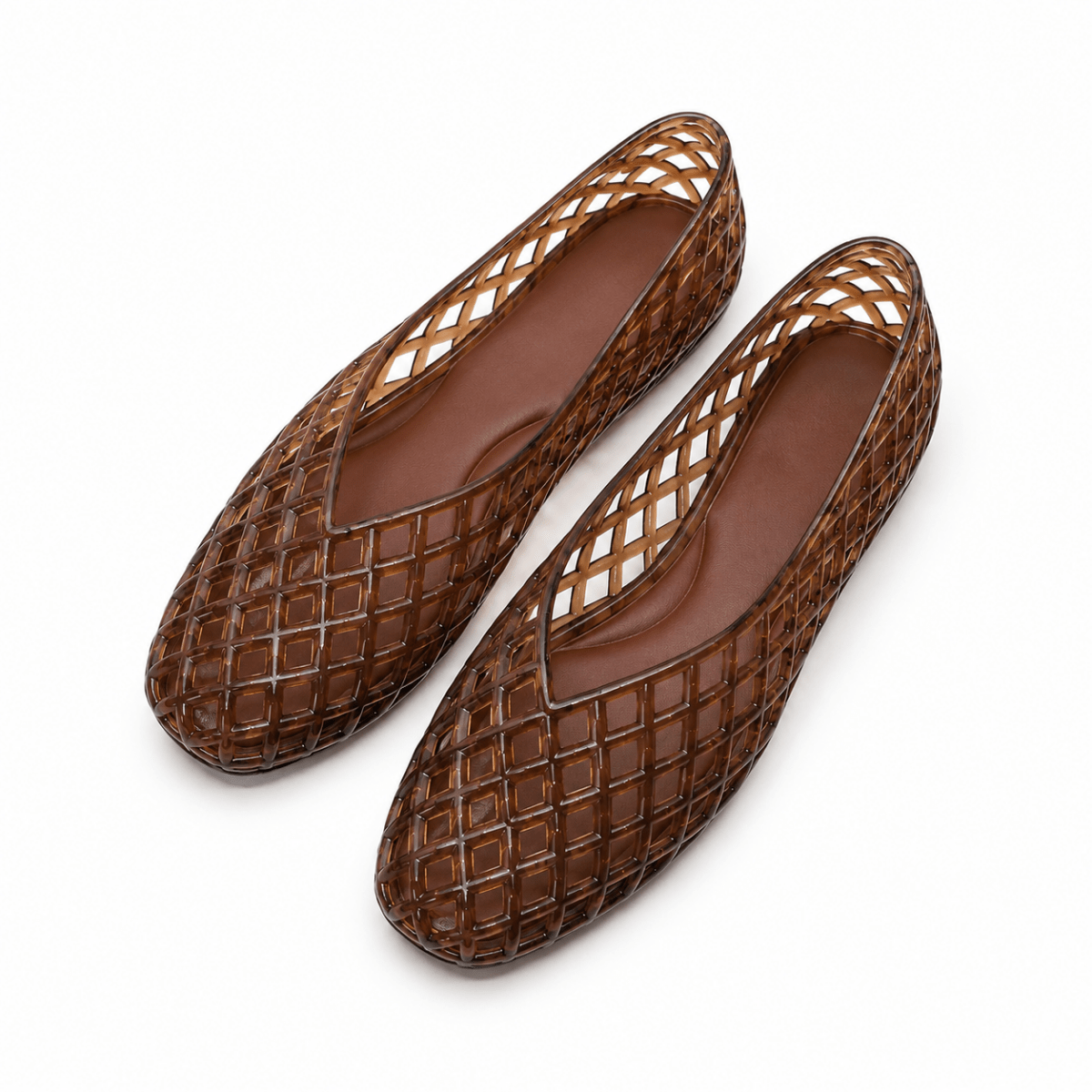 Woven Lattice Jelly Ballet Flats - Klementina Boutique