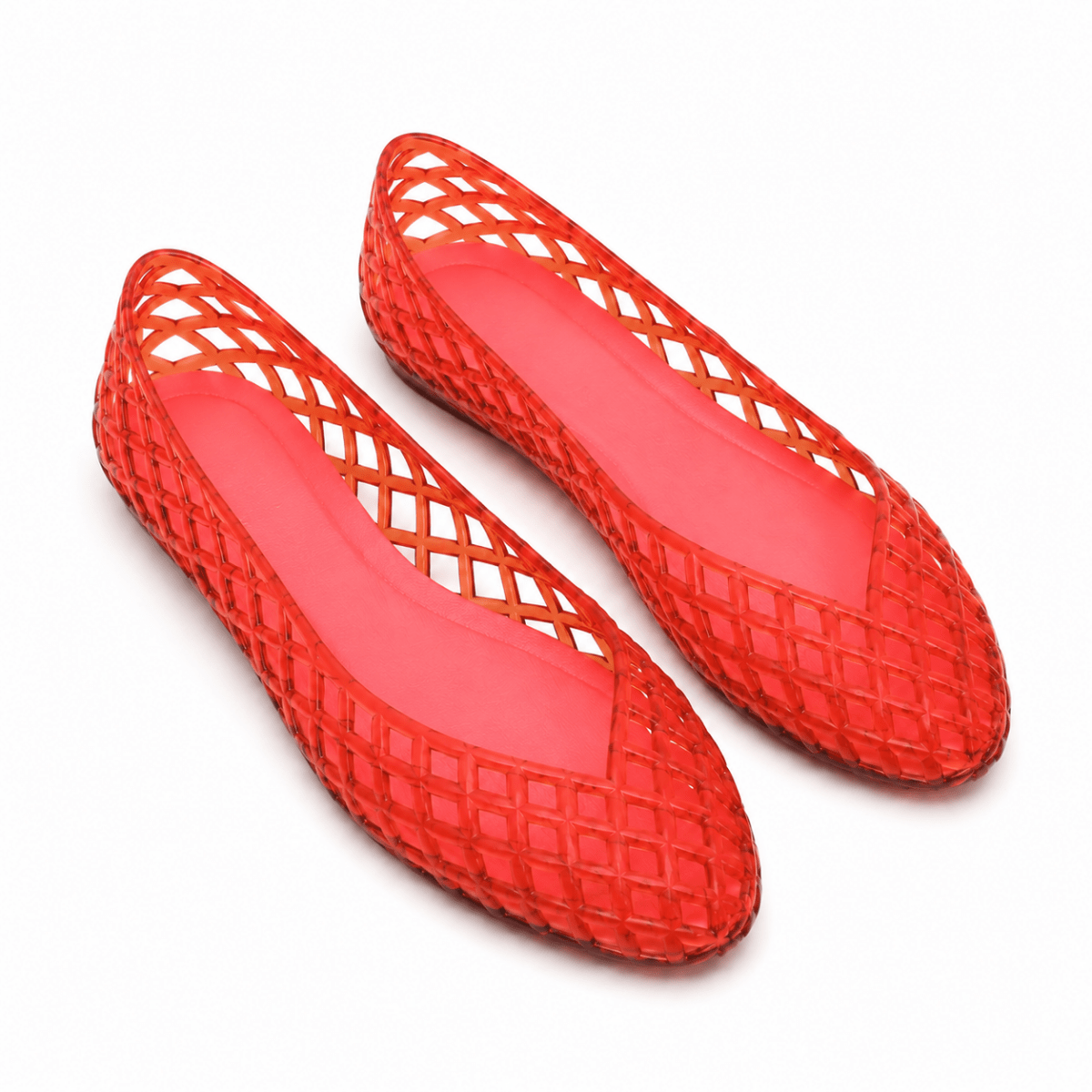 Woven Lattice Jelly Ballet Flats - Klementina Boutique
