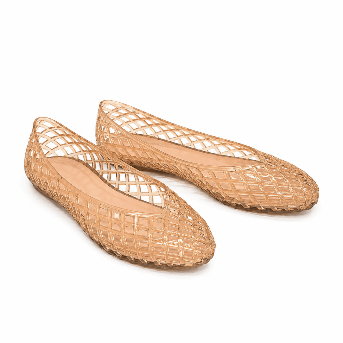 Woven Lattice Jelly Ballet Flats - Klementina Boutique