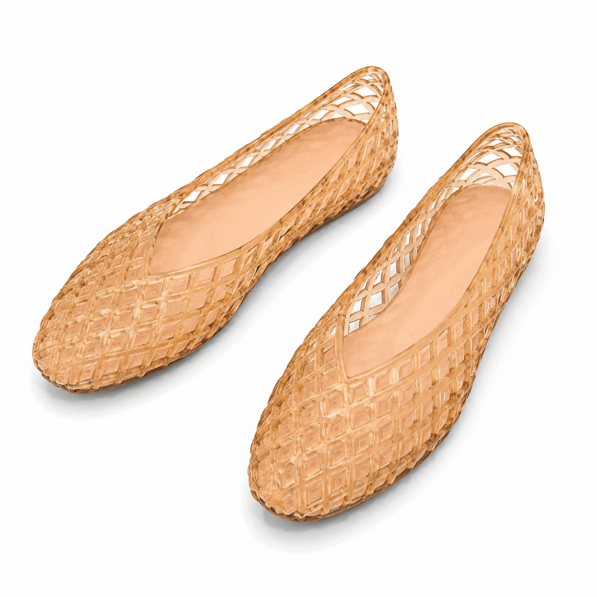 Woven Lattice Jelly Ballet Flats - Klementina Boutique