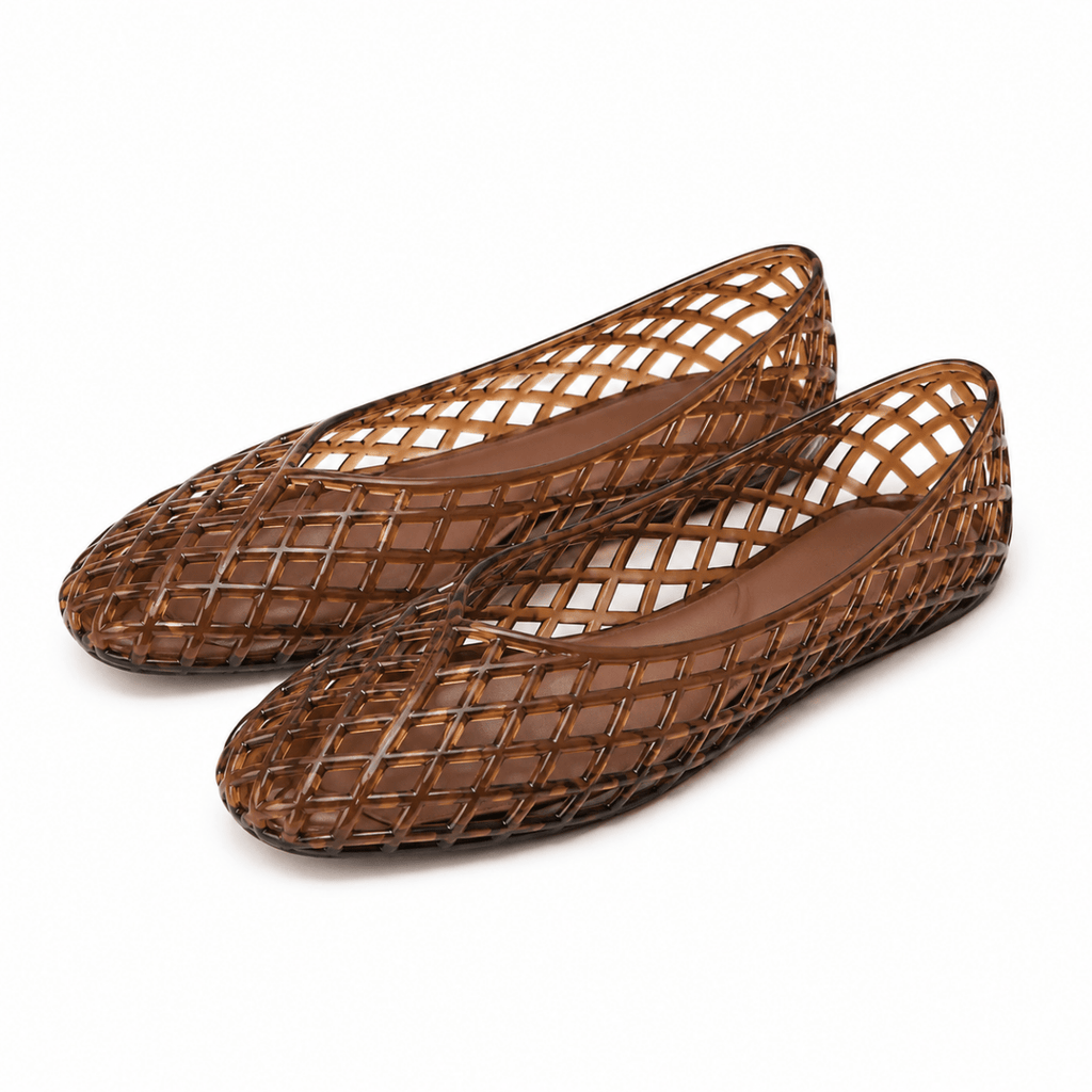 Woven Lattice Jelly Ballet Flats - Klementina Boutique