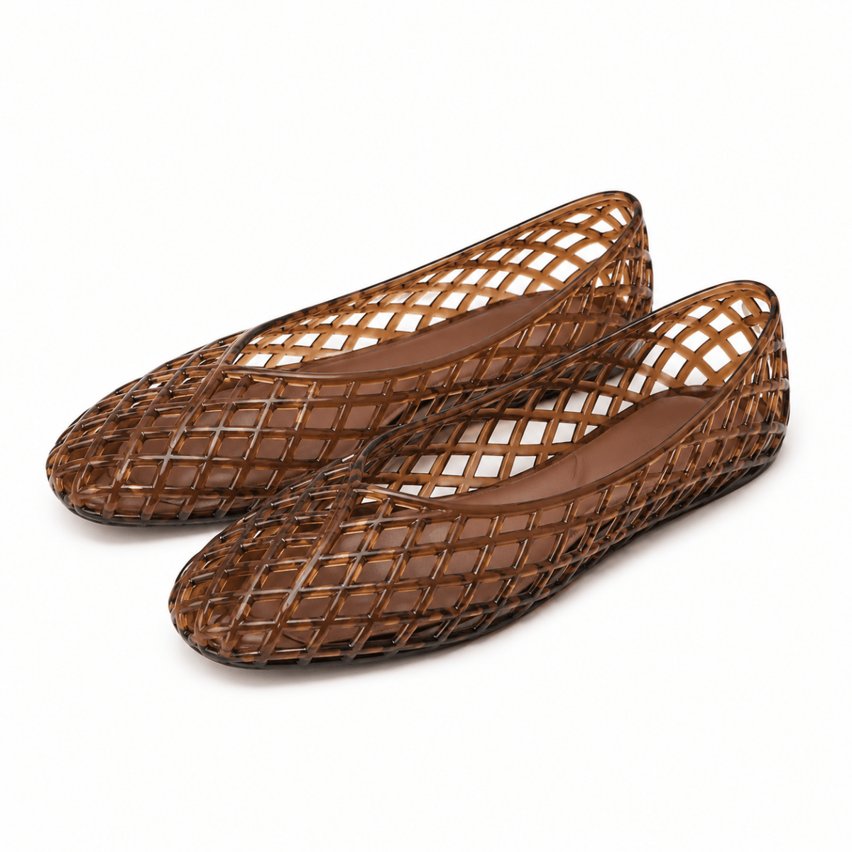 Woven Lattice Jelly Ballet Flats - Klementina Boutique