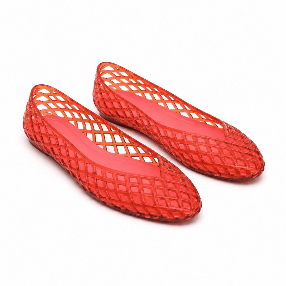Woven Lattice Jelly Ballet Flats - Klementina Boutique